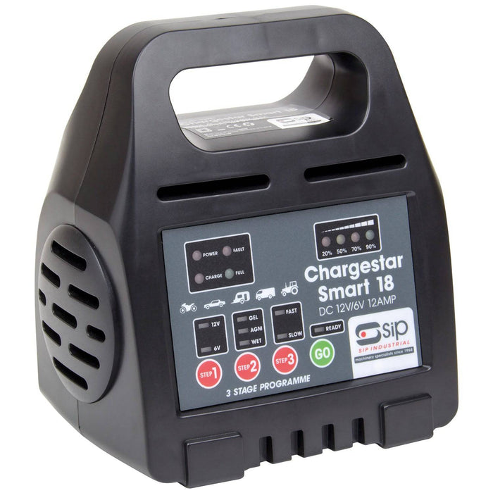 SIP Chargestar Smart 18 Battery Charger - Hurstbourne Forge Welding Supplies