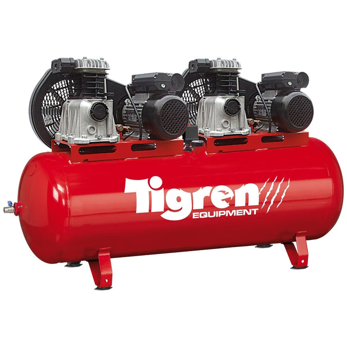 TIGREN 270ltr Tandem Belt-Driven Compressor - Hurstbourne Forge Welding Supplies