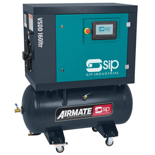 SIP VSDD 2.2kW 10bar 160ltr 230v Rotary Screw Compressor - Hurstbourne Forge Welding Supplies