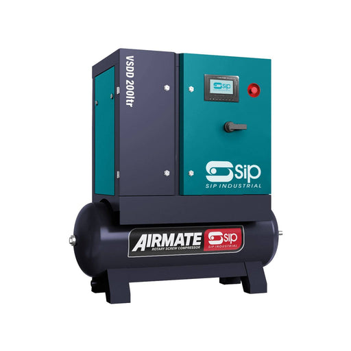 SIP VSDD 5.5kW 8bar 200ltr 400v Rotary Screw Compressor - Hurstbourne Forge Welding Supplies