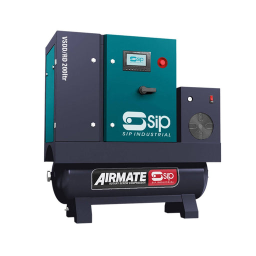 SIP VSDD/RDF 7.5kW 8bar 200ltr 400v Rotary Screw Compressor with Dryer & Filter - Hurstbourne Forge Welding Supplies