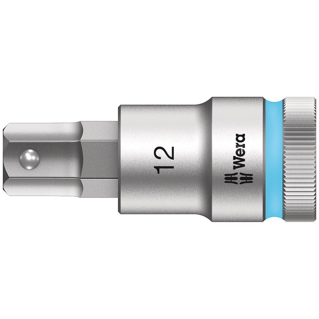 Wera 8740 C HF Zyklop bit socket with 1/2" drive with holding function, 12 x 60 mm
