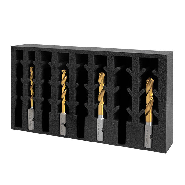 HMT VersaDrive Cobalt Drill InsertFoam Set: 5, 6.8, 8.5, 10.2mm