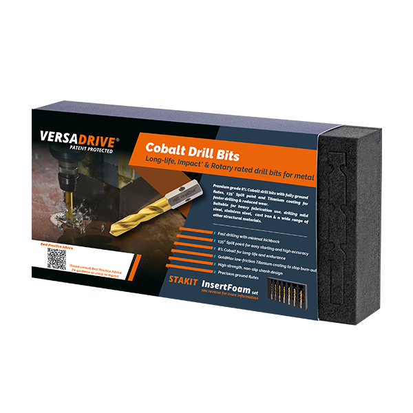 HMT VersaDrive Cobalt Drill InsertFoam Set: 12, 13, 14, 16, 18, 20, 22mm