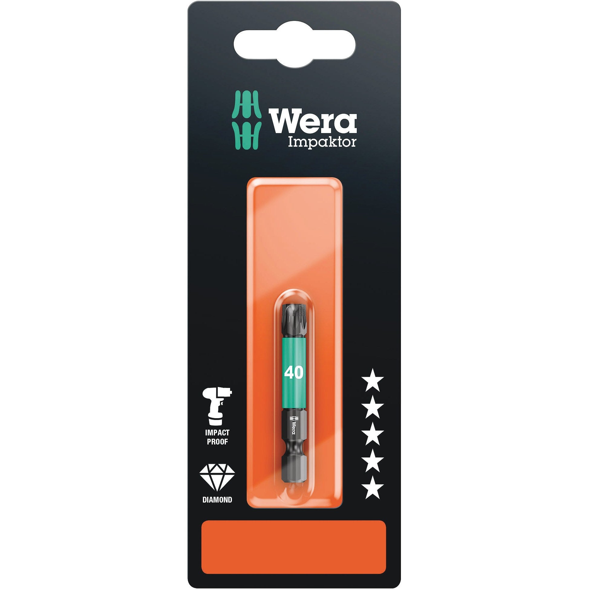 Wera 867/4 IMP DC SB Impaktor bits, TX 40 x 50 mm