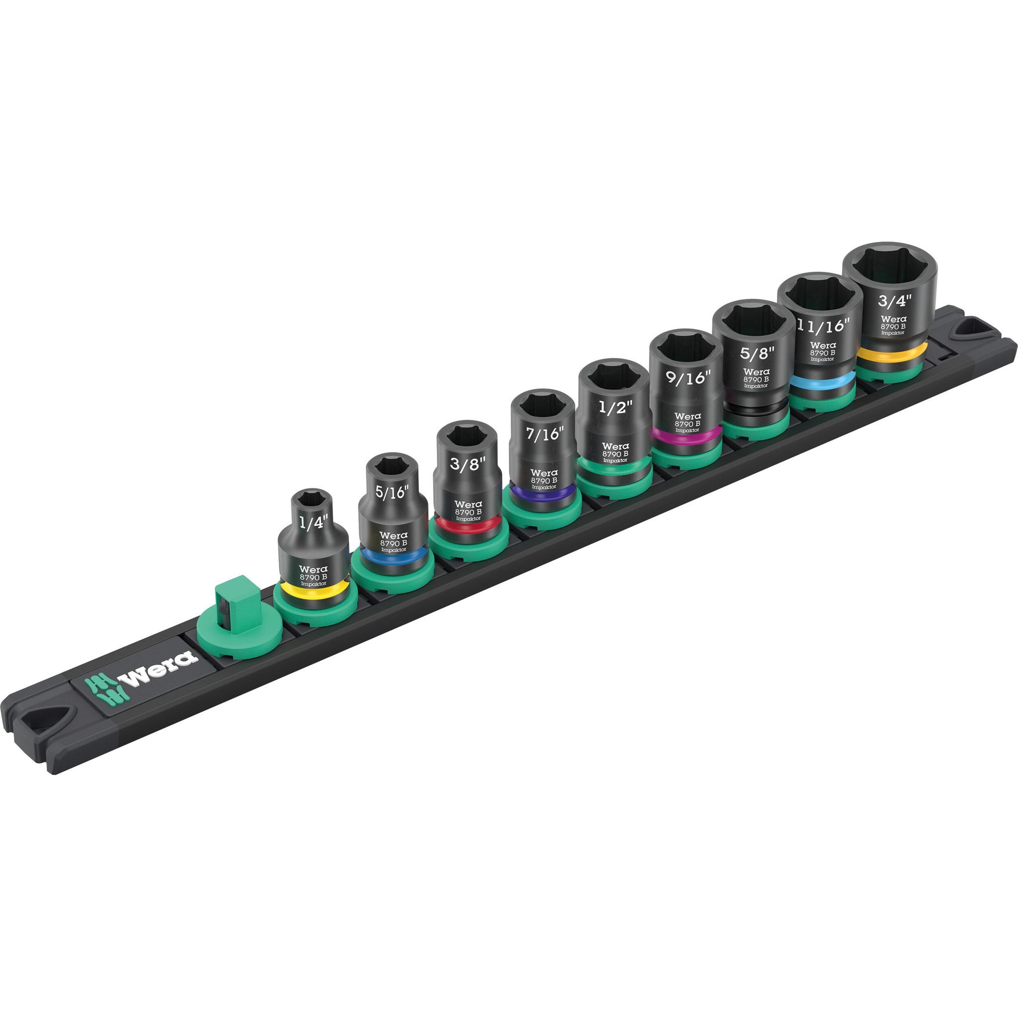 Wera 9608 Magnetic rail B Impaktor Imperial 1, 9 pieces