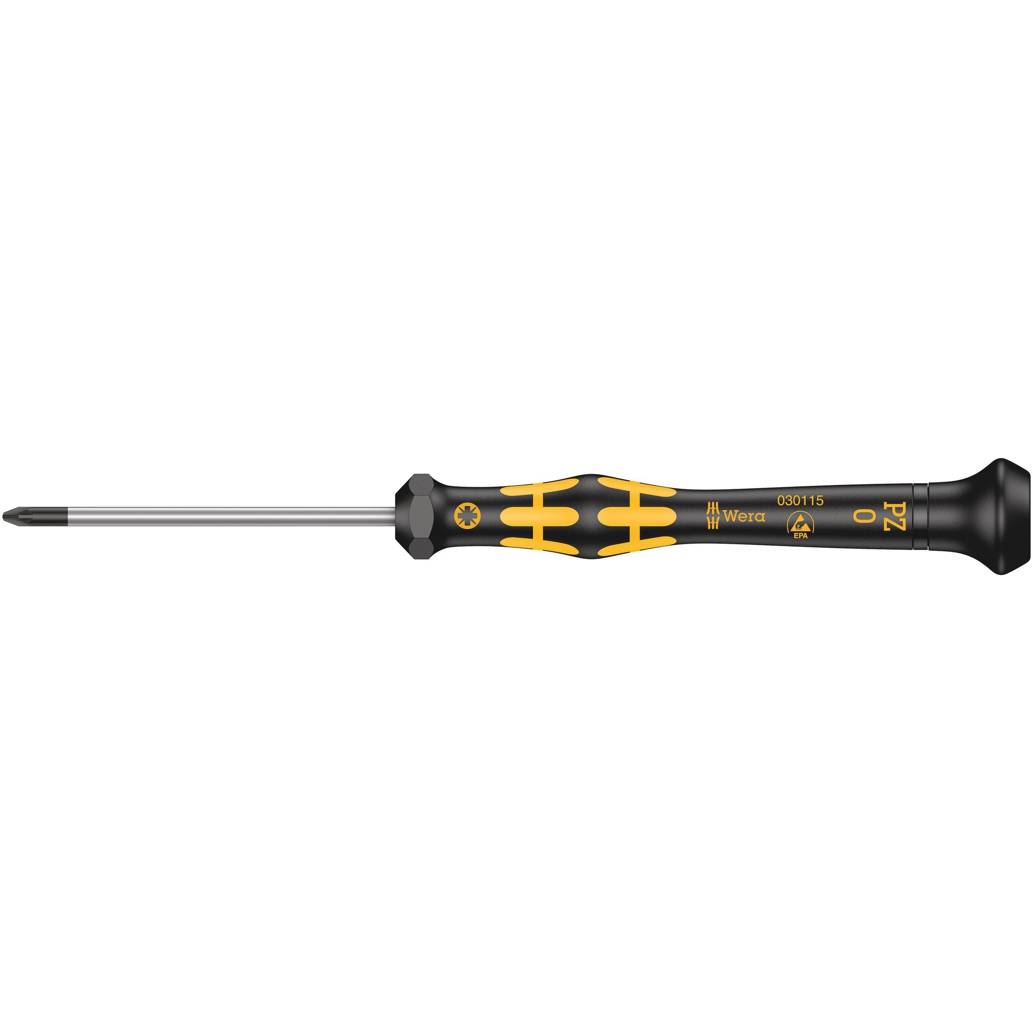 Wera 1555 PZ ESD Kraftform Micro screwdriver for Pozidriv screws, PZ 0 x 60 mm