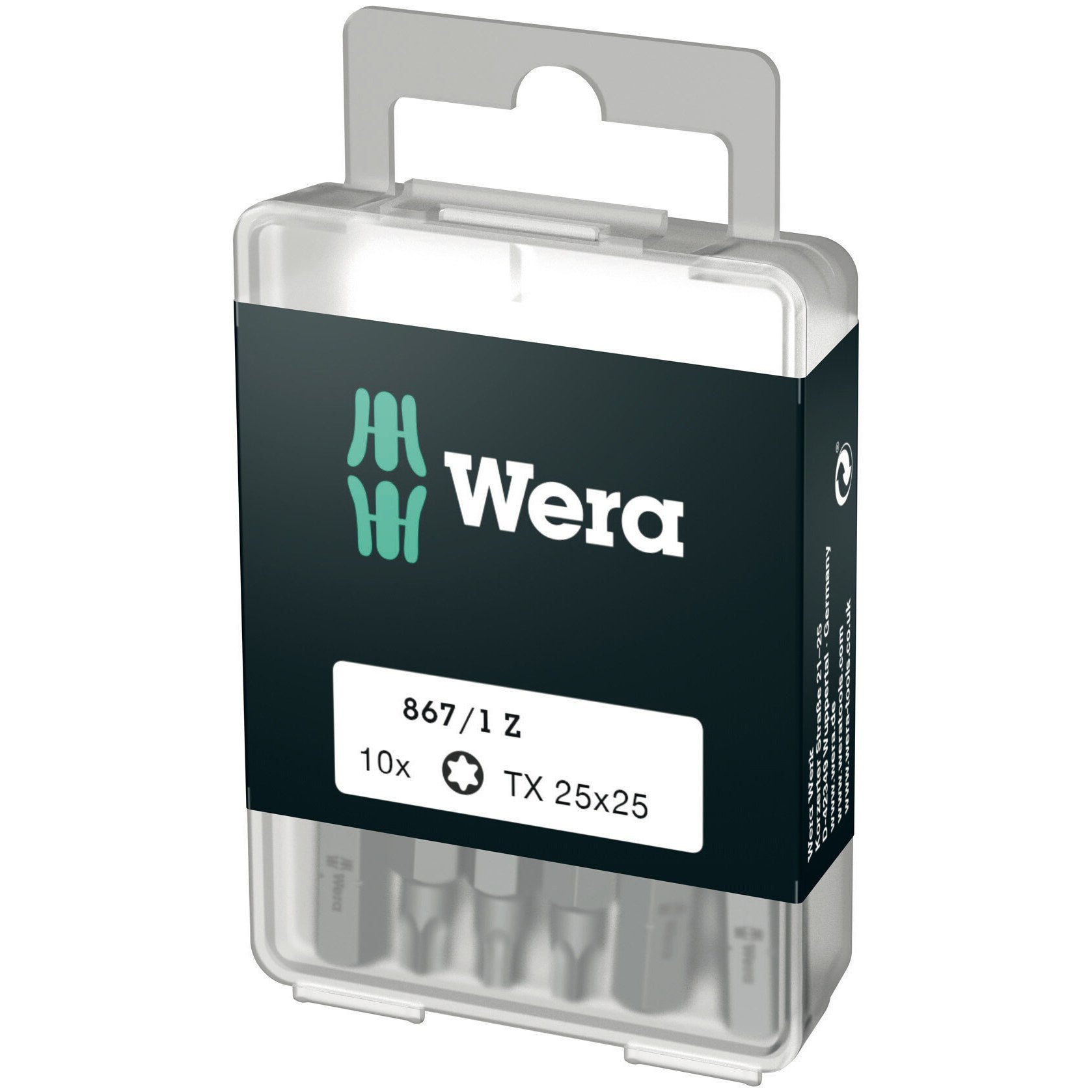 Wera 867/1 DIY TORX® bits, TX 25 x 25 mm, 10 pieces