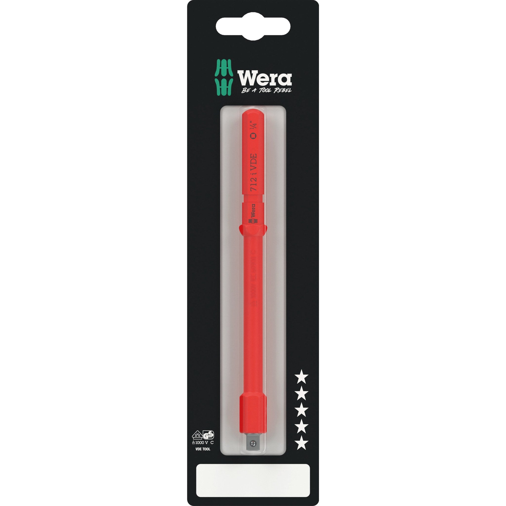 Wera Kraftform Kompakt A VDE 712 i SB Adapter blade, insulated, for 1/4" sockets, 1/4"