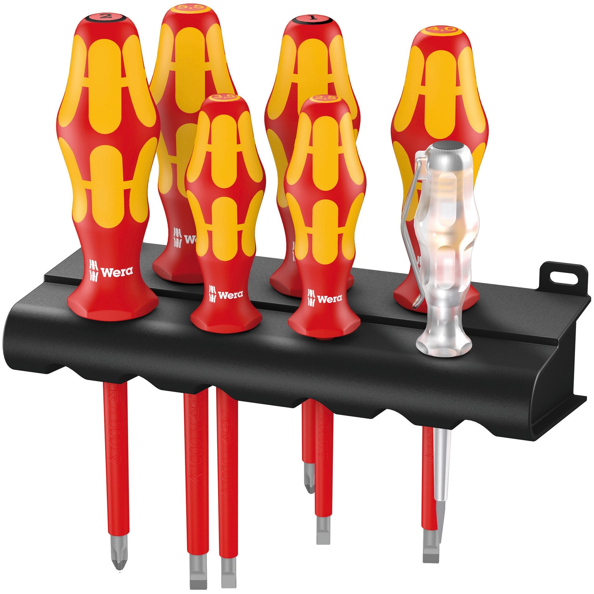 Wera 160 i/165 i/7 Rack Screwdriver set Kraftform Plus Series 100, single-pole phase