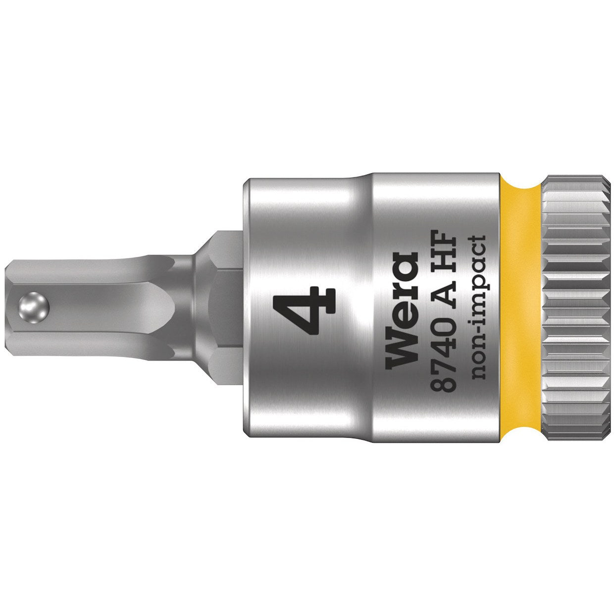 Wera 8740 A HF Zyklop bit socket with holding function, 1/4" drive, 4 x 28 mm
