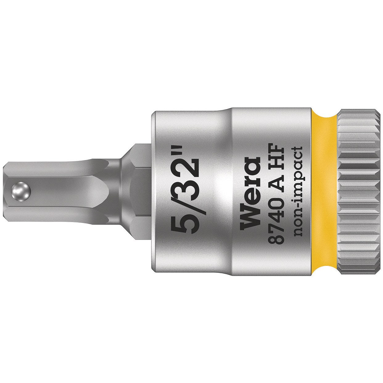 Wera 8740 A HF Zyklop bit socket with holding function, 1/4" drive, 5/32" x 28 mm