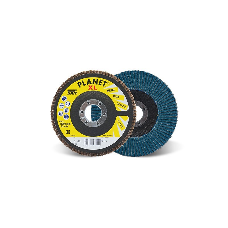 SAIT Planet-XL Zirconia Flap Disc 115 x 22.23mm P40