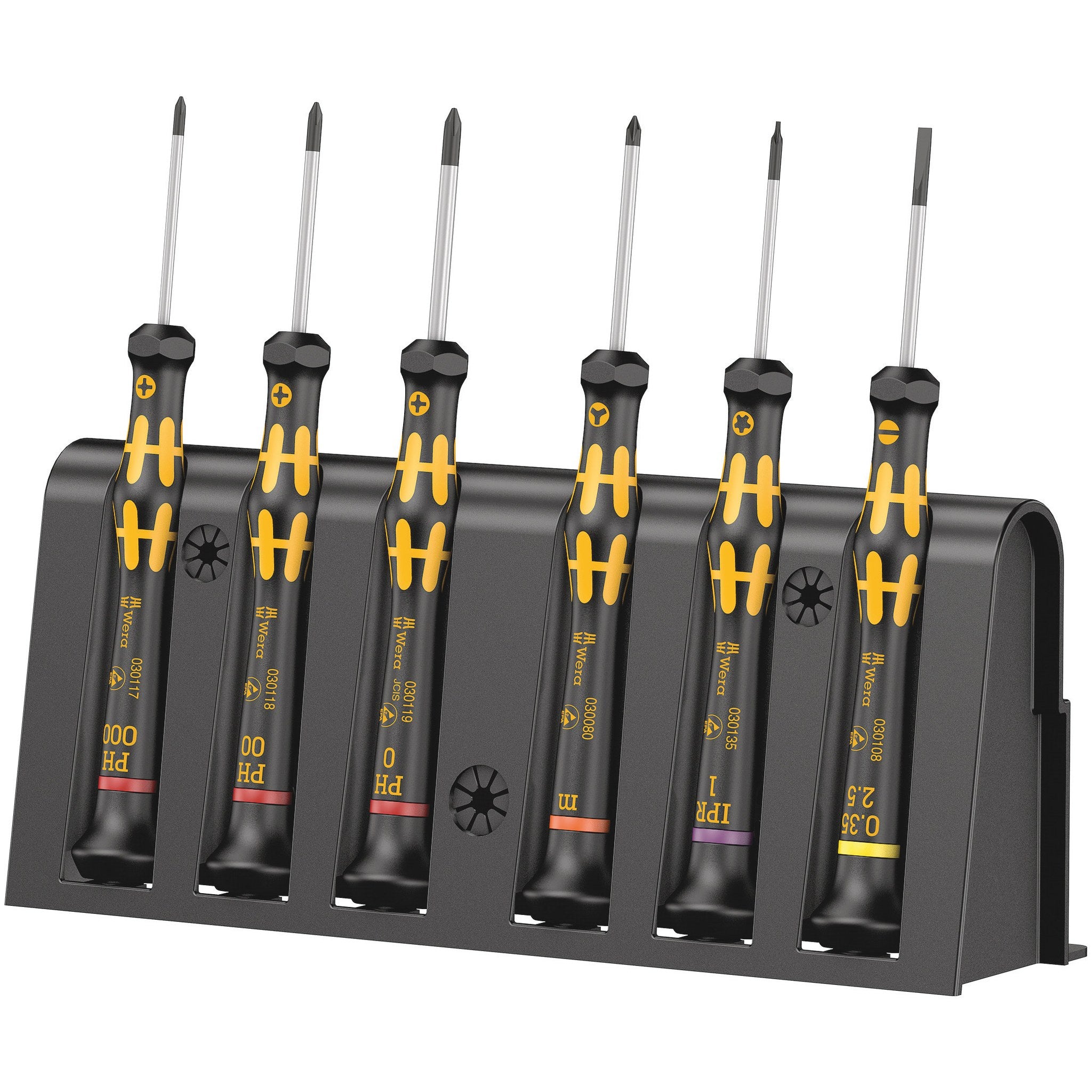 Wera 1550/6 ESD Screwdriver set and rack for electronic applications, 6 pieces
