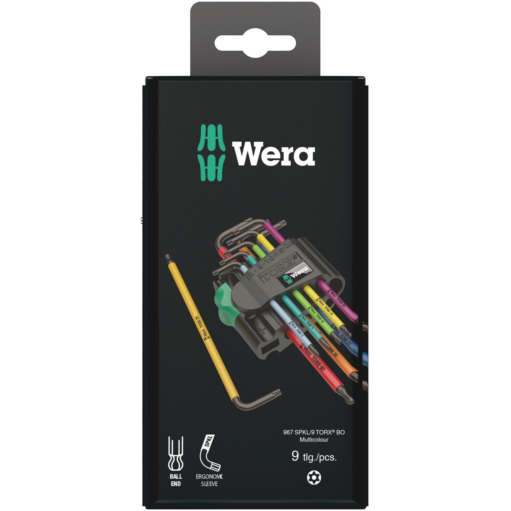 Wera 967/9 TX BO Multicolour 1 SB L-key set for tamper-proof TORX® screws,