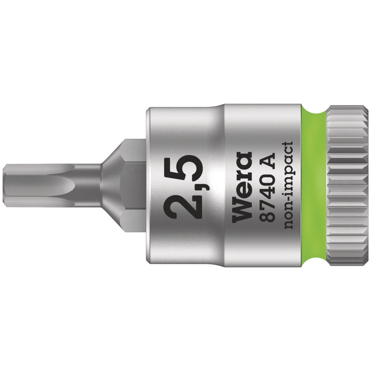 Wera 8740 A Zyklop bit socket, 1/4" drive, 2.5 x 28 mm