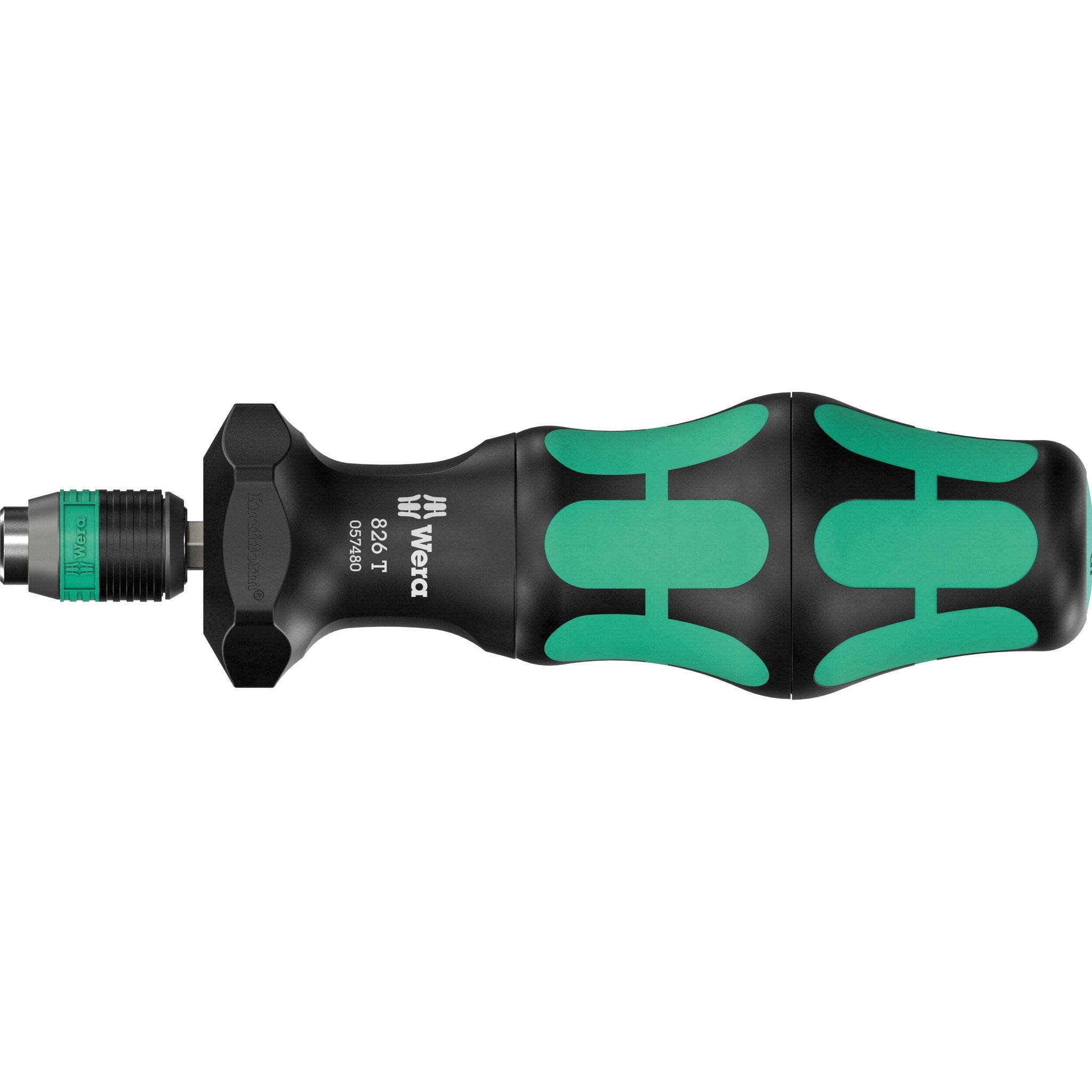 Wera 826 T Kraftform Turbo bitholding handle with Rapidaptor quick-release chuck, 1/4"