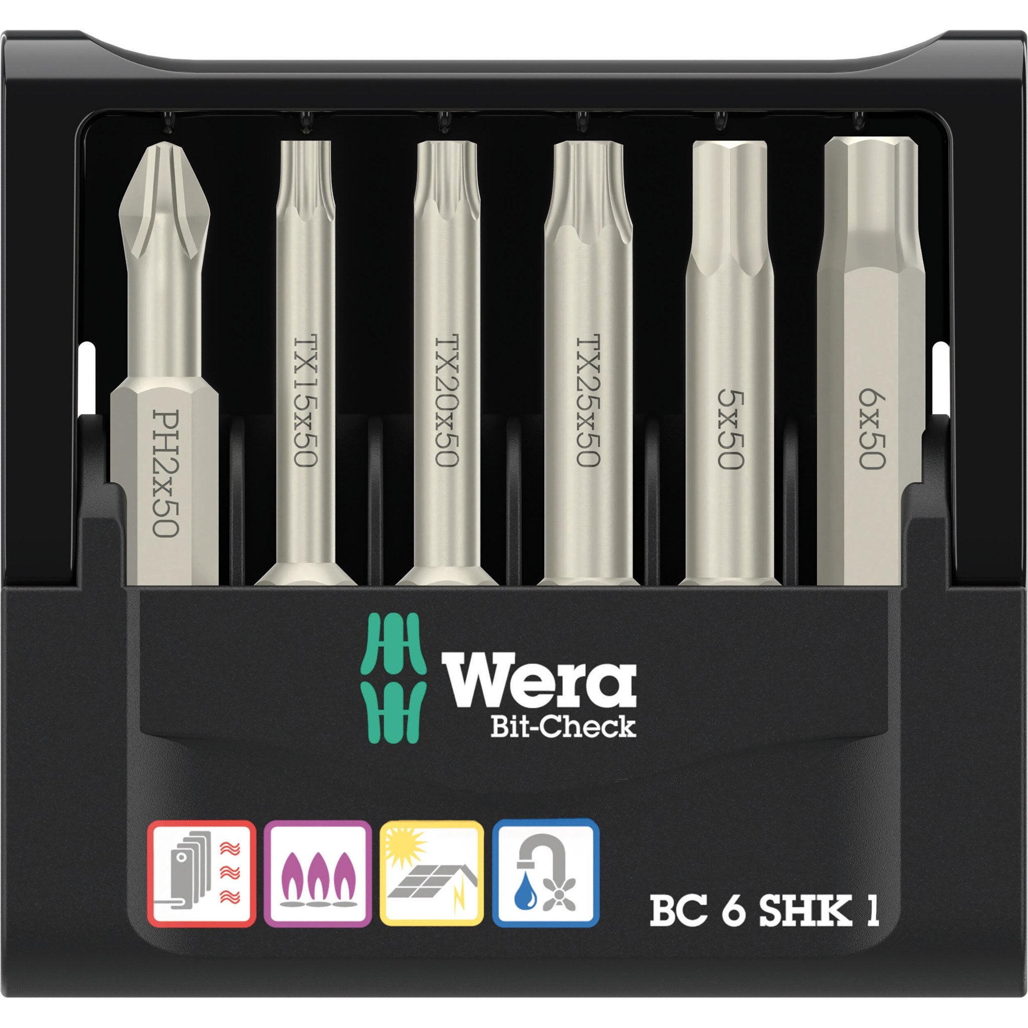 Wera Bit-Check 6 SHK 1 SB, 6 pieces
