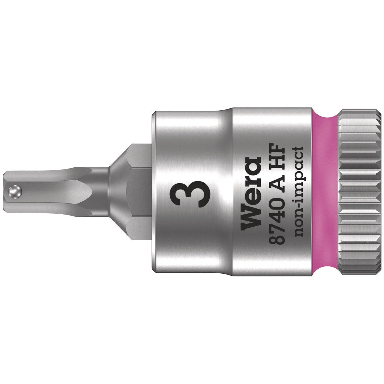 Wera 8740 A HF Zyklop bit socket with holding function, 1/4" drive, 3 x 28 mm