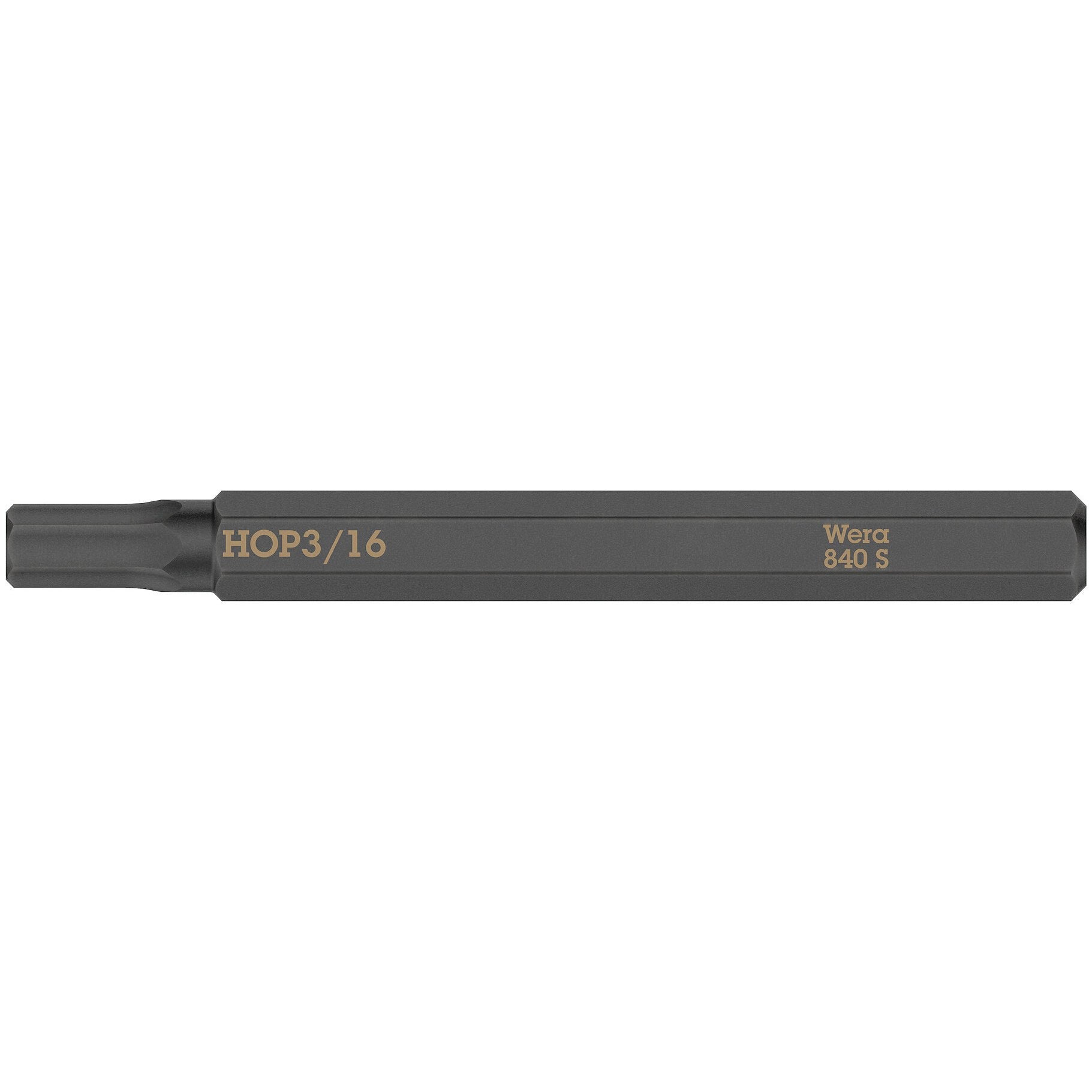 Wera 840 S Hex-Plus bits for impact screwdrivers, 3/16" x 70 mm