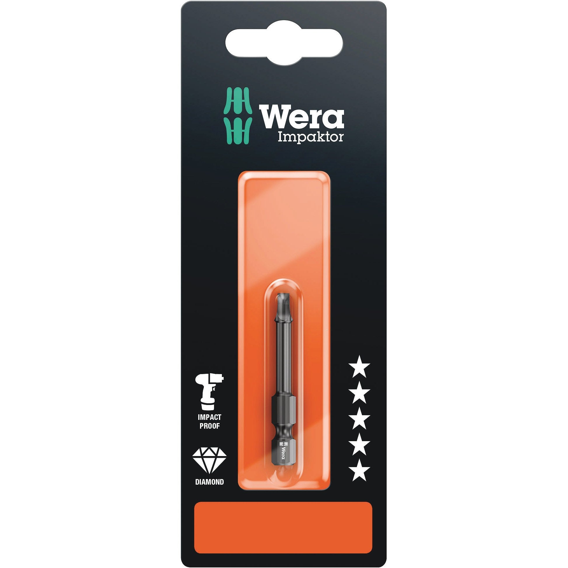 Wera 868/4 IMP DC SB Impaktor square head socket bits, # 3 x 50 mm