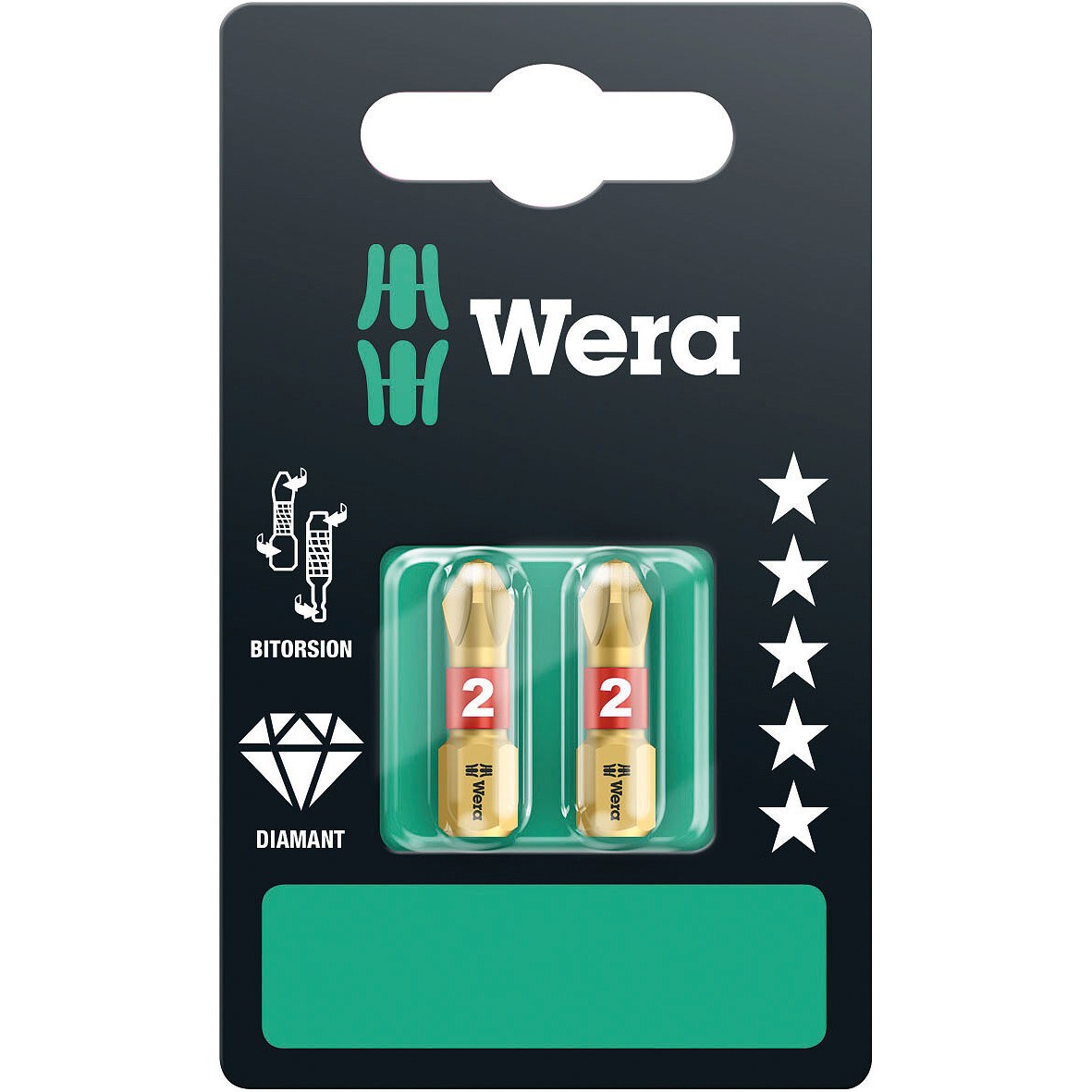 Wera 851/1 BDC SB bits, PH 2 x 25 mm, 2 pieces