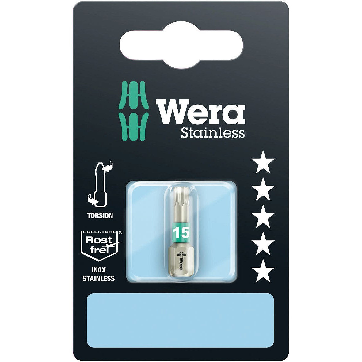 Wera 3867/1 TS SB TORX® bits, stainless, TX 15 x 25 mm