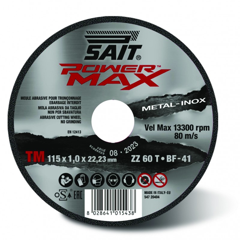 SAIT Powermax-TM Cutting Disc 125 x 1.0 x 22.23mm ZZ60T Inox