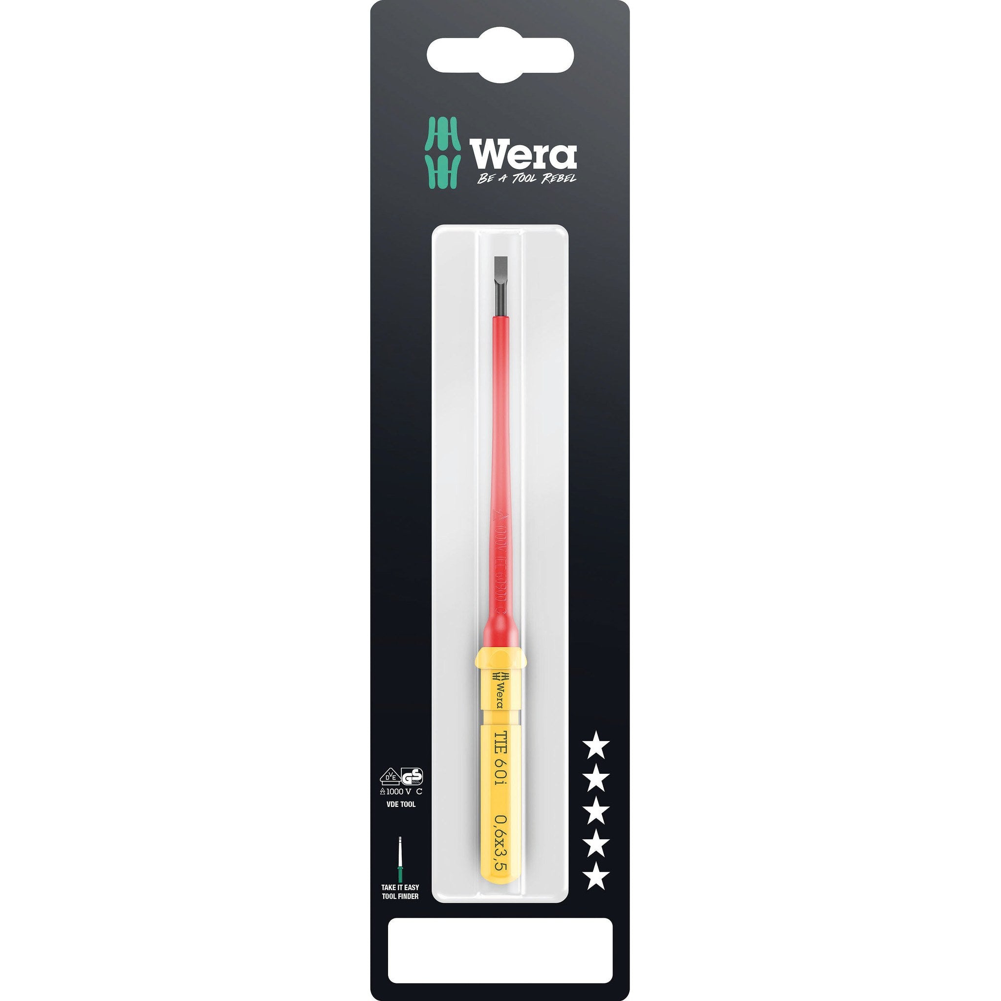 Wera Kraftform Kompakt VDE 60 i Take it easy SB, 0.6 x 3.5 x 157 mm