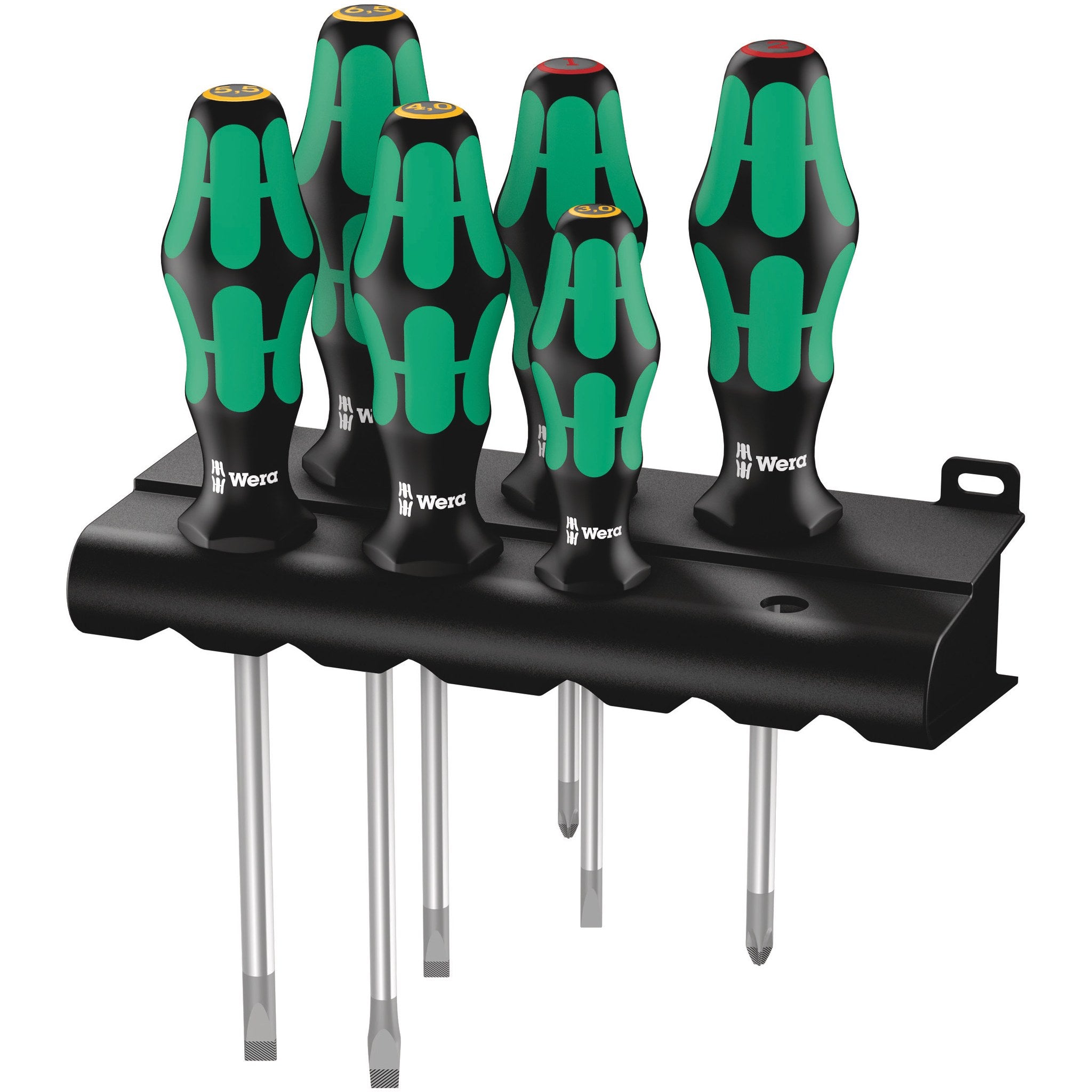 Wera 334/6 Rack Screwdriver set Kraftform Plus Lasertip and rack, 6 pieces