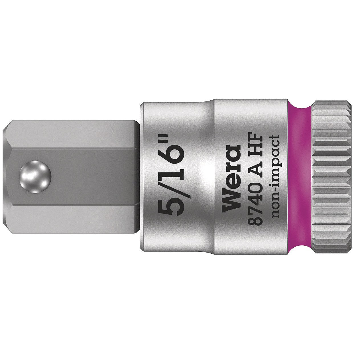 Wera 8740 A HF Zyklop bit socket with holding function, 1/4" drive, 5/16" x 28 mm