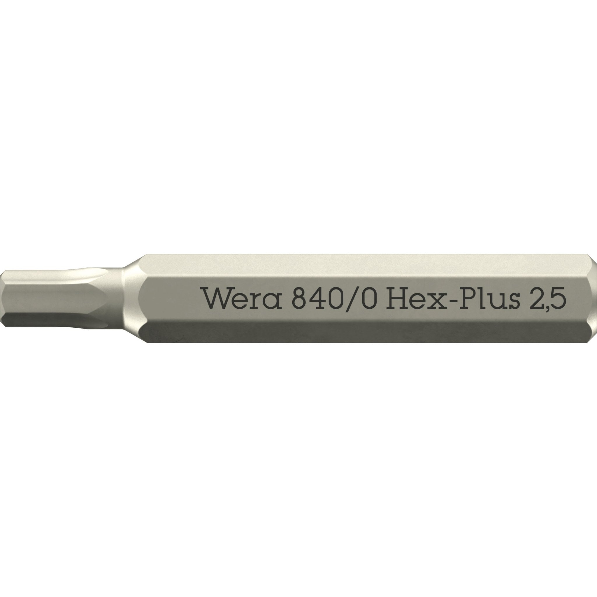 Wera 840/0 Hex-Plus Micro bits for hexagonal socket head screws, 2.5 x 30 mm