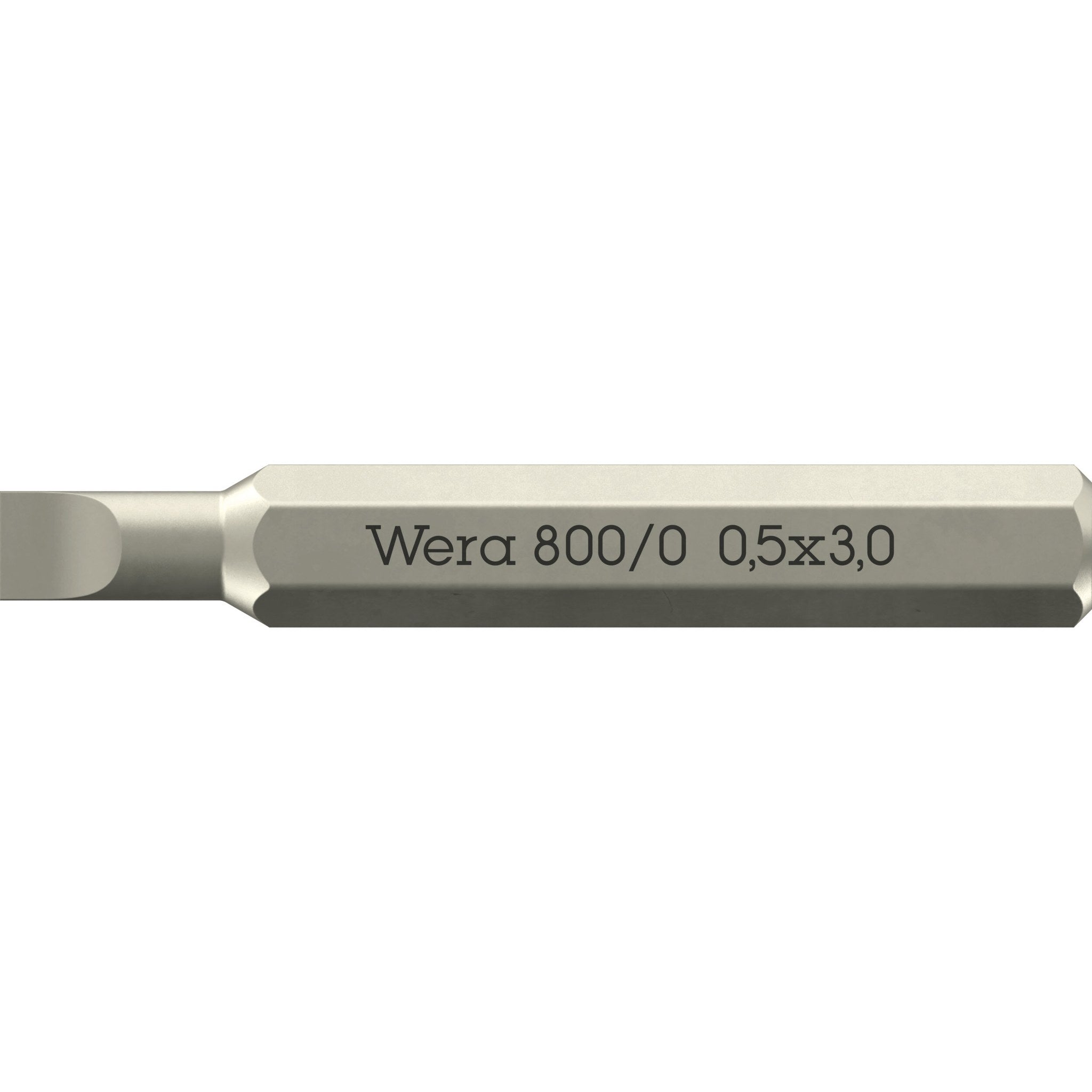 Wera 800/0 Micro bits for slotted screws, 0.50 x 3 x 30 mm
