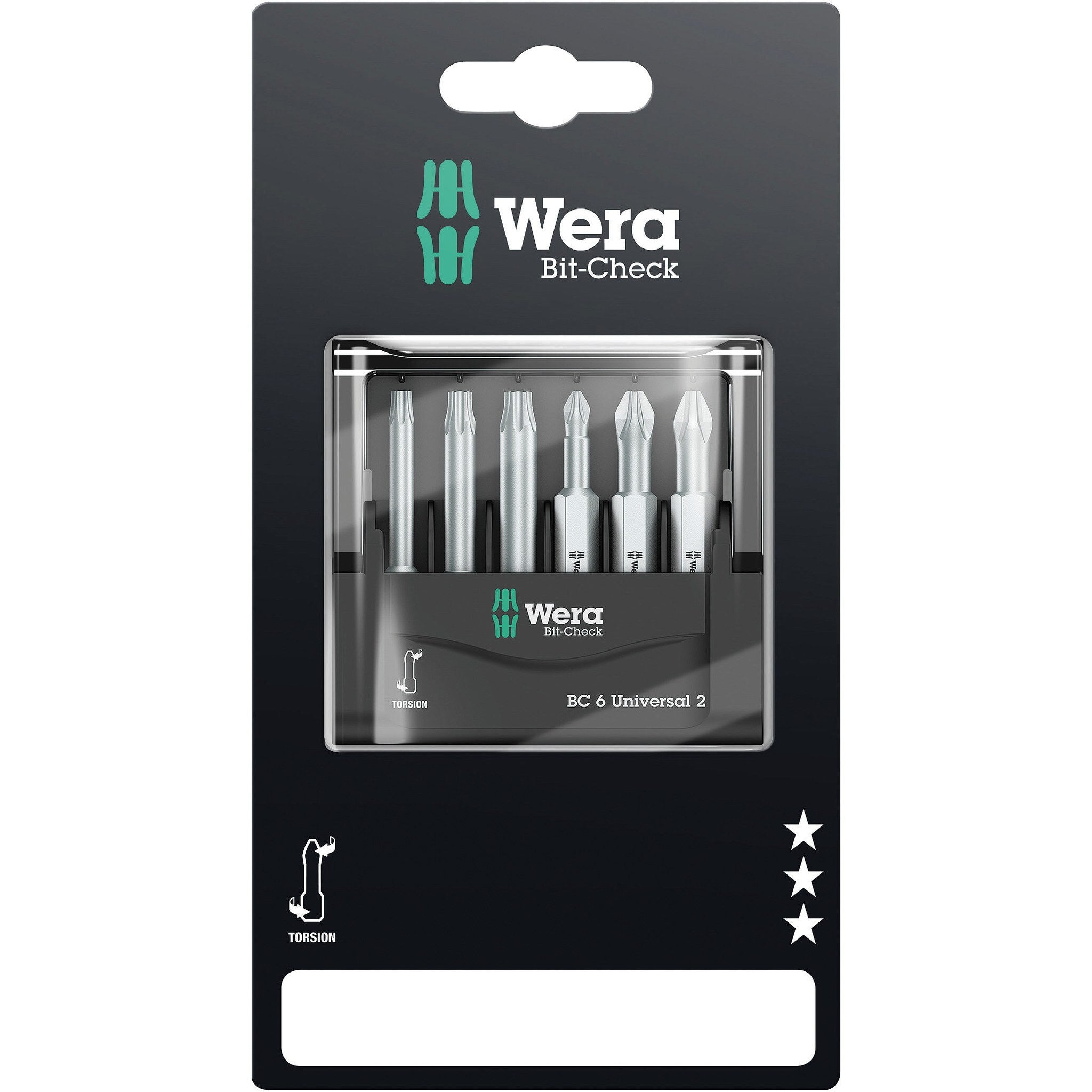 Wera Bit-Check 6 Universal 2 SB, 6 pieces