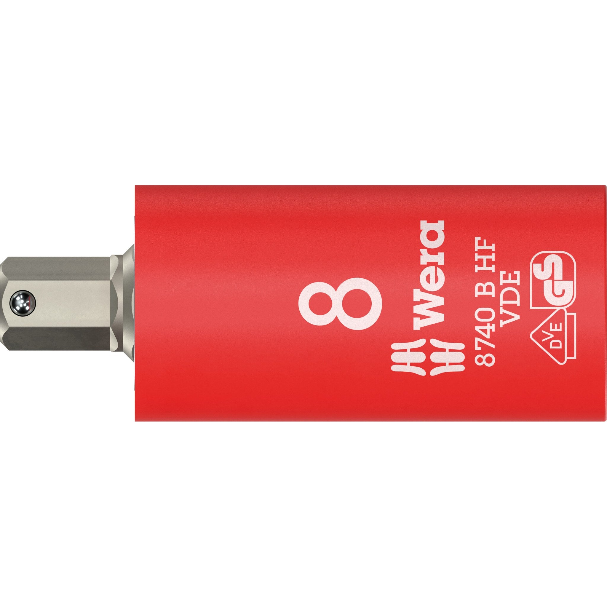 Wera 8740 B VDE HF Zyklop Hex bit socket, insulated, with holding function, 3/8" drive, 8