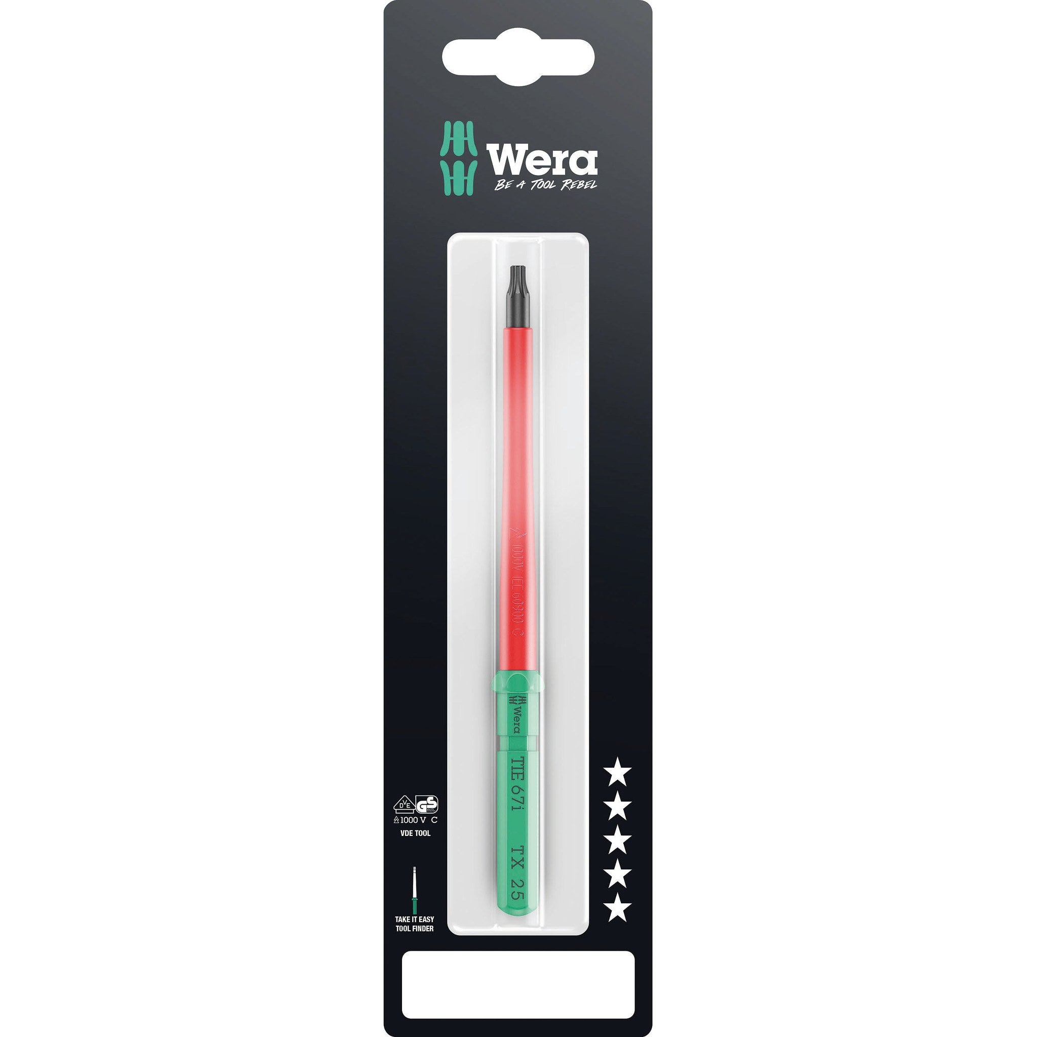 Wera Kraftform Kompakt VDE 67 i TORX® Take it easy SB, TX 25 x 157 mm