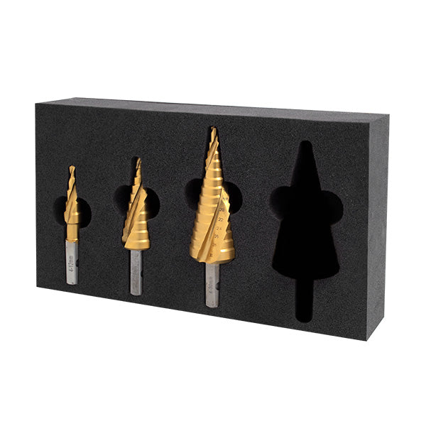 HMT VersaDrive Step Drill Bit InsertFoam Set: 1/2, 7/8, 1-3/8"