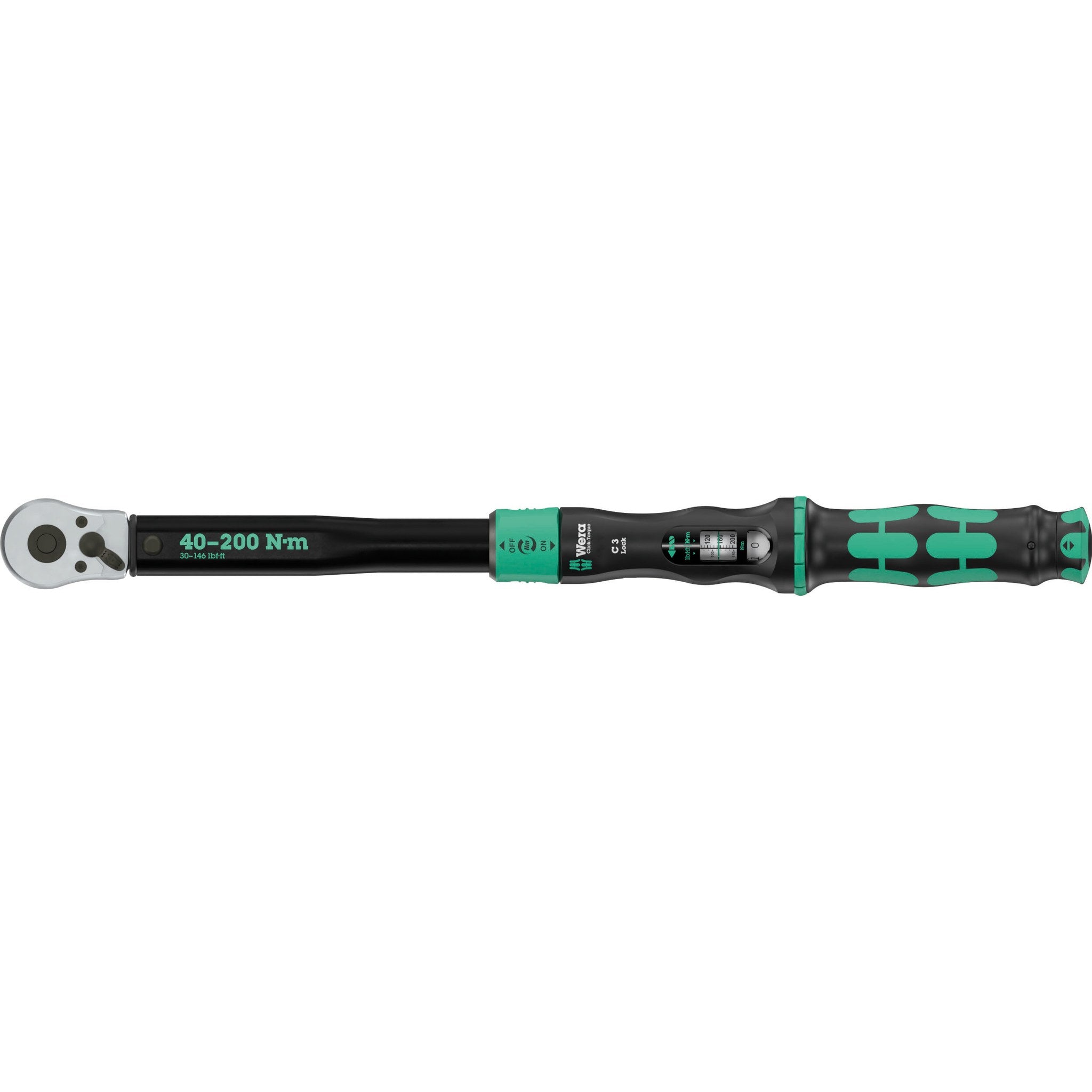 Wera Click-Torque Lock C 3 Torque wrench, adjustable, reversible ratchet, Torque Lock