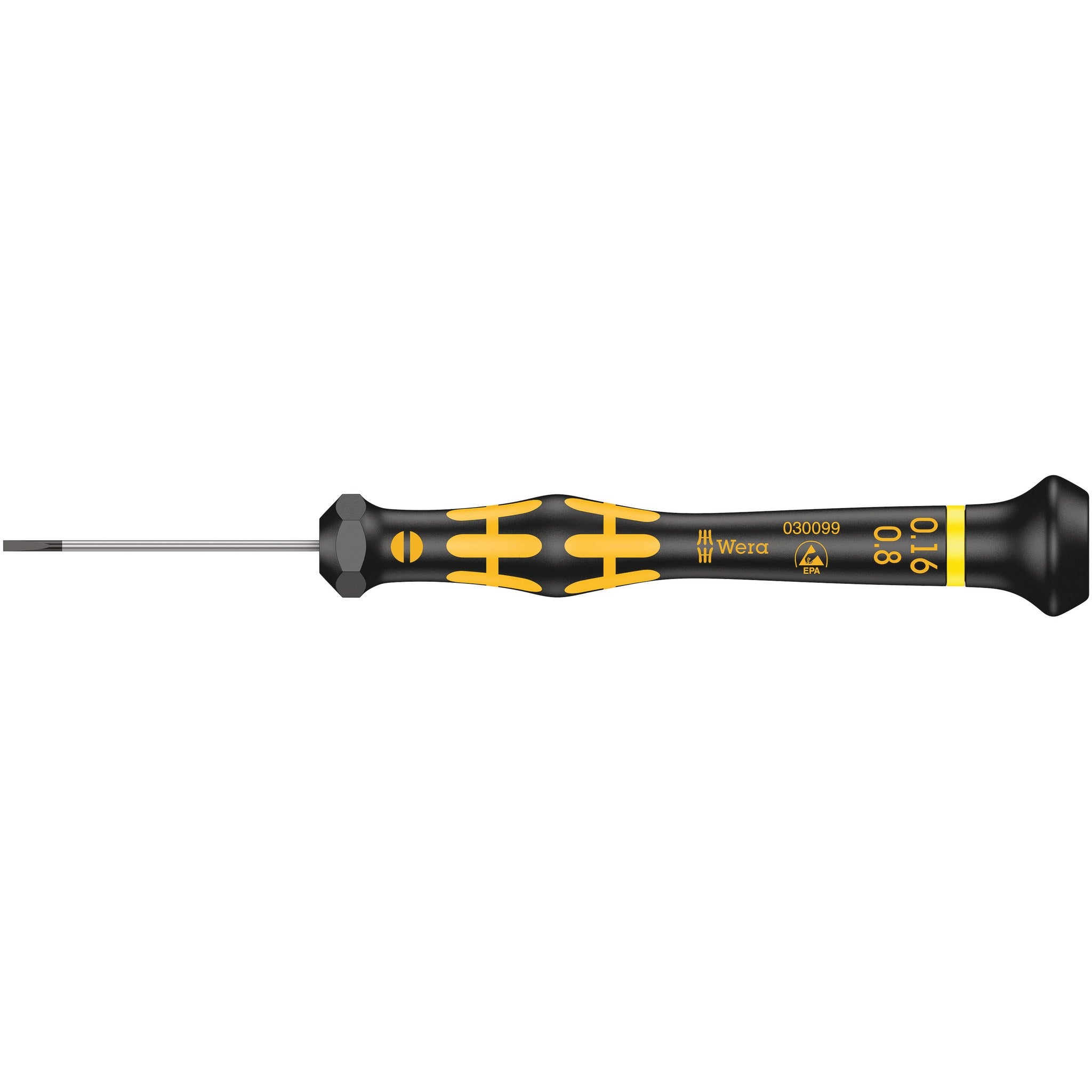 Wera 1578 A ESD Kraftform Micro screwdriver for slotted screws, 0.16 x 0.8 x 40 mm