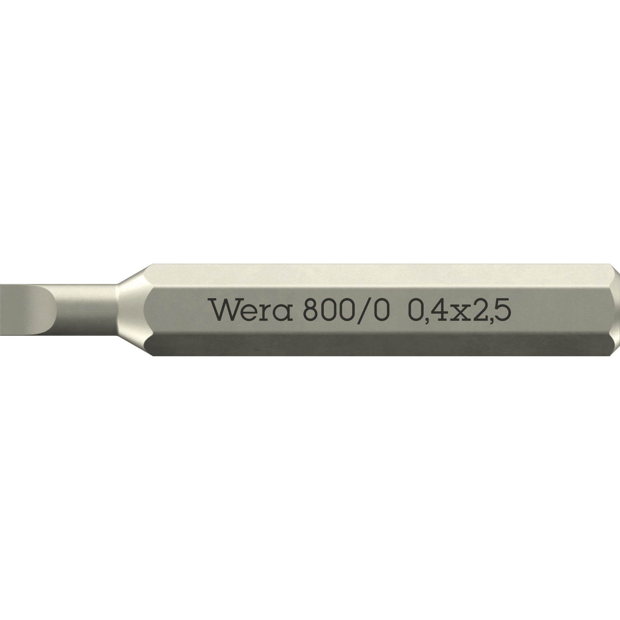 Wera 800/0 Micro bits for slotted screws, 0.40 x 2.5 x 30 mm