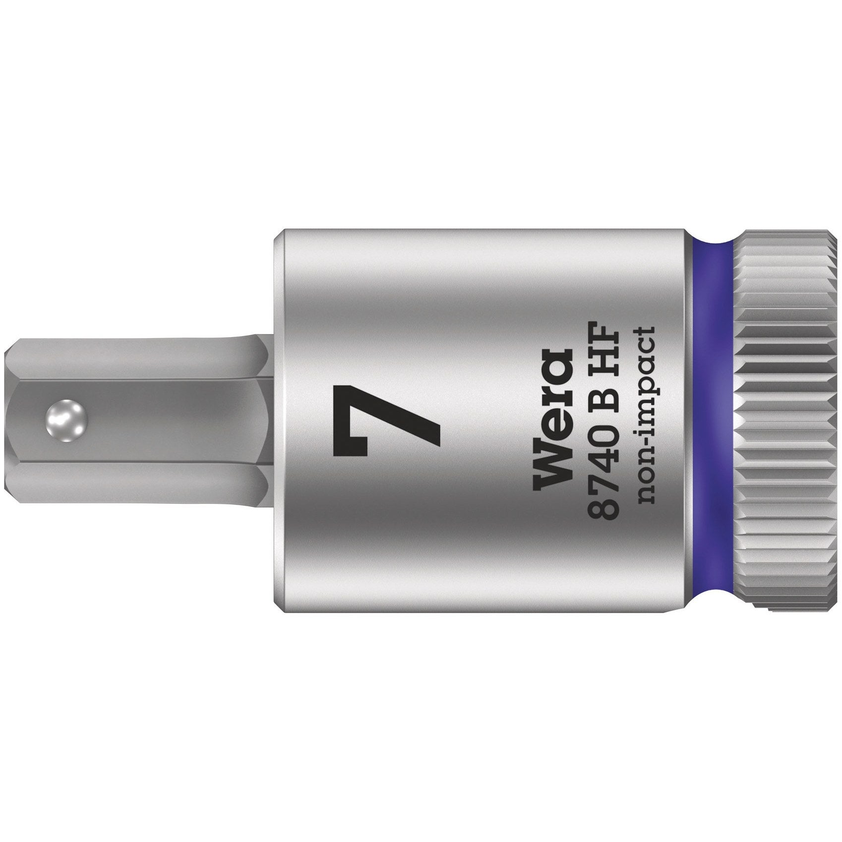 Wera 8740 B HF Zyklop bit socket with holding function, 3/8" drive, 7 x 38.5 mm