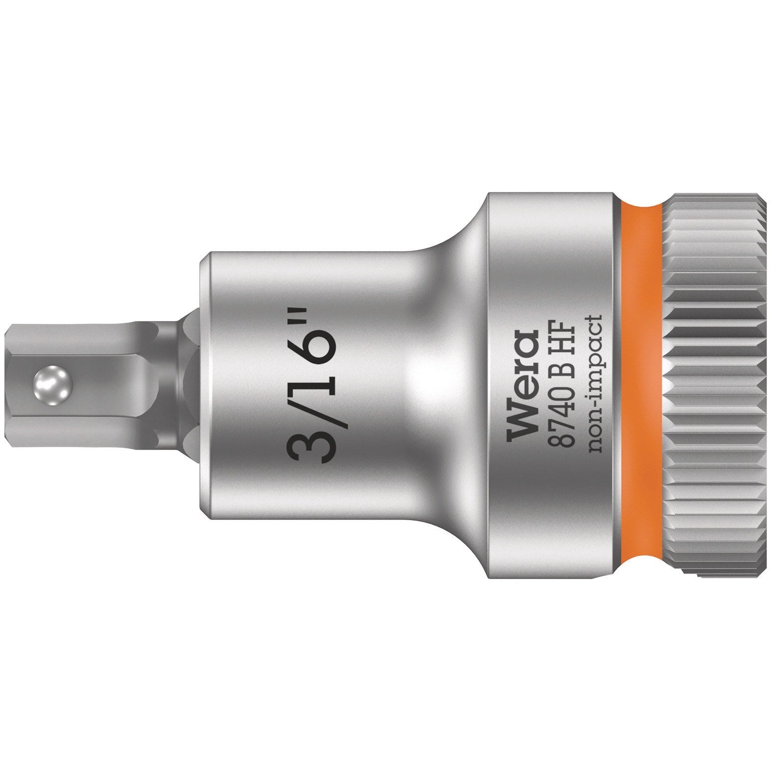 Wera 8740 B HF Zyklop bit socket with holding function, 3/8" drive, 3/16" x 35 mm