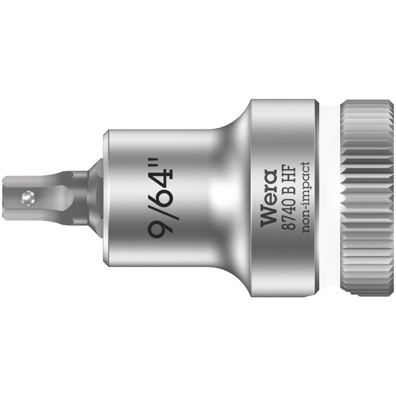 Wera 8740 B HF Zyklop bit socket with holding function, 3/8" drive, 9/64" x 35 mm