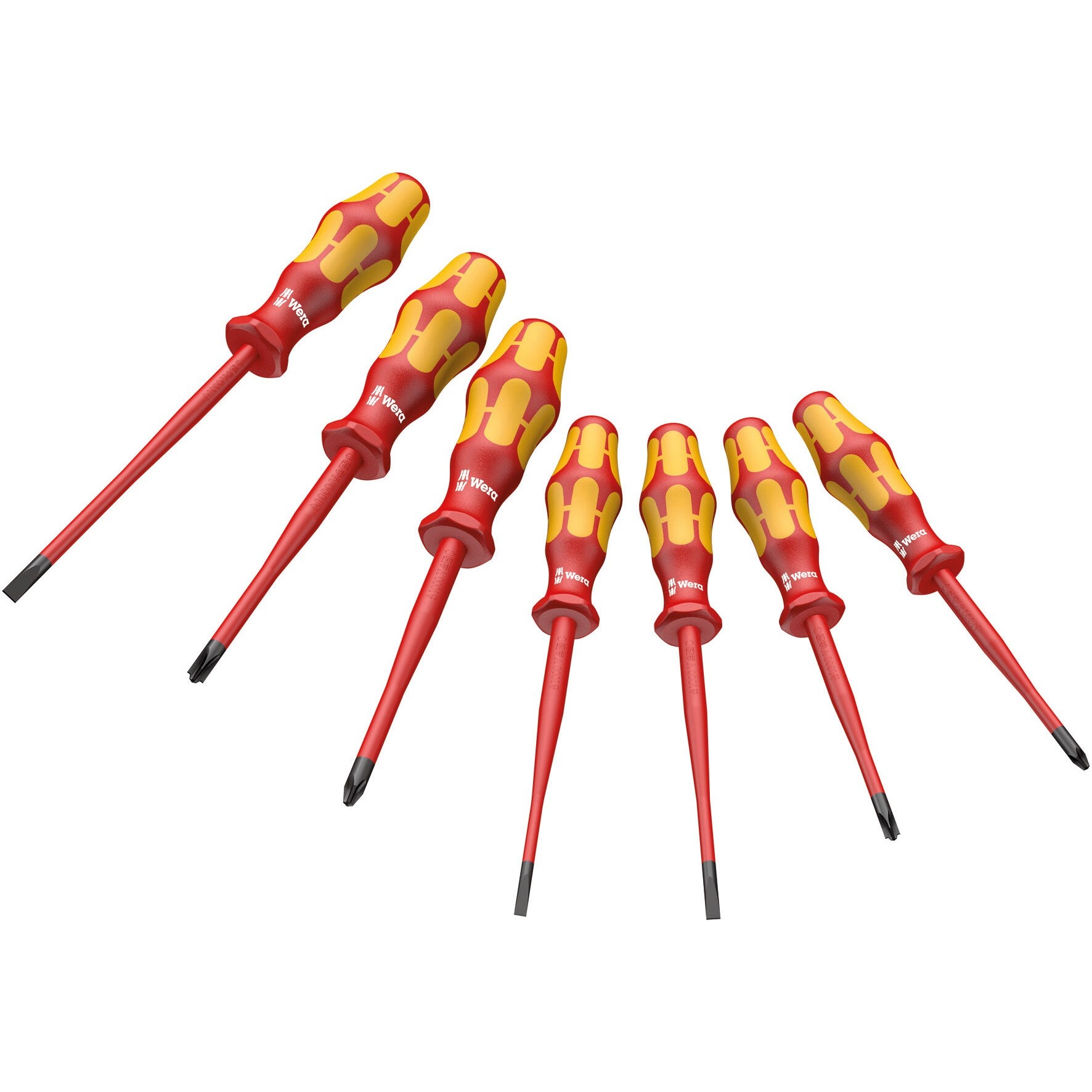 Wera 160 iSS/7 Screwdriver set Kraftform Plus Series 100. With reduced blade diameters