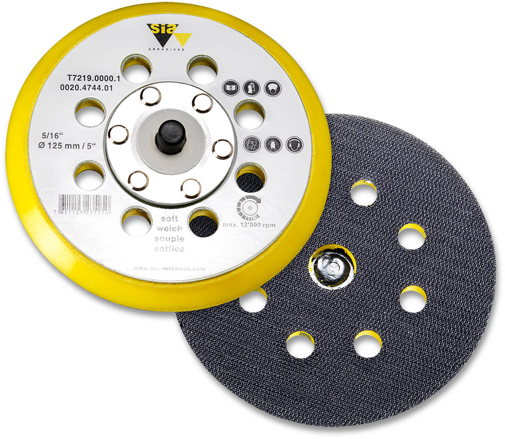 Backing pad 9-hole, 5/16'', soft, for siafast Ø125mm
