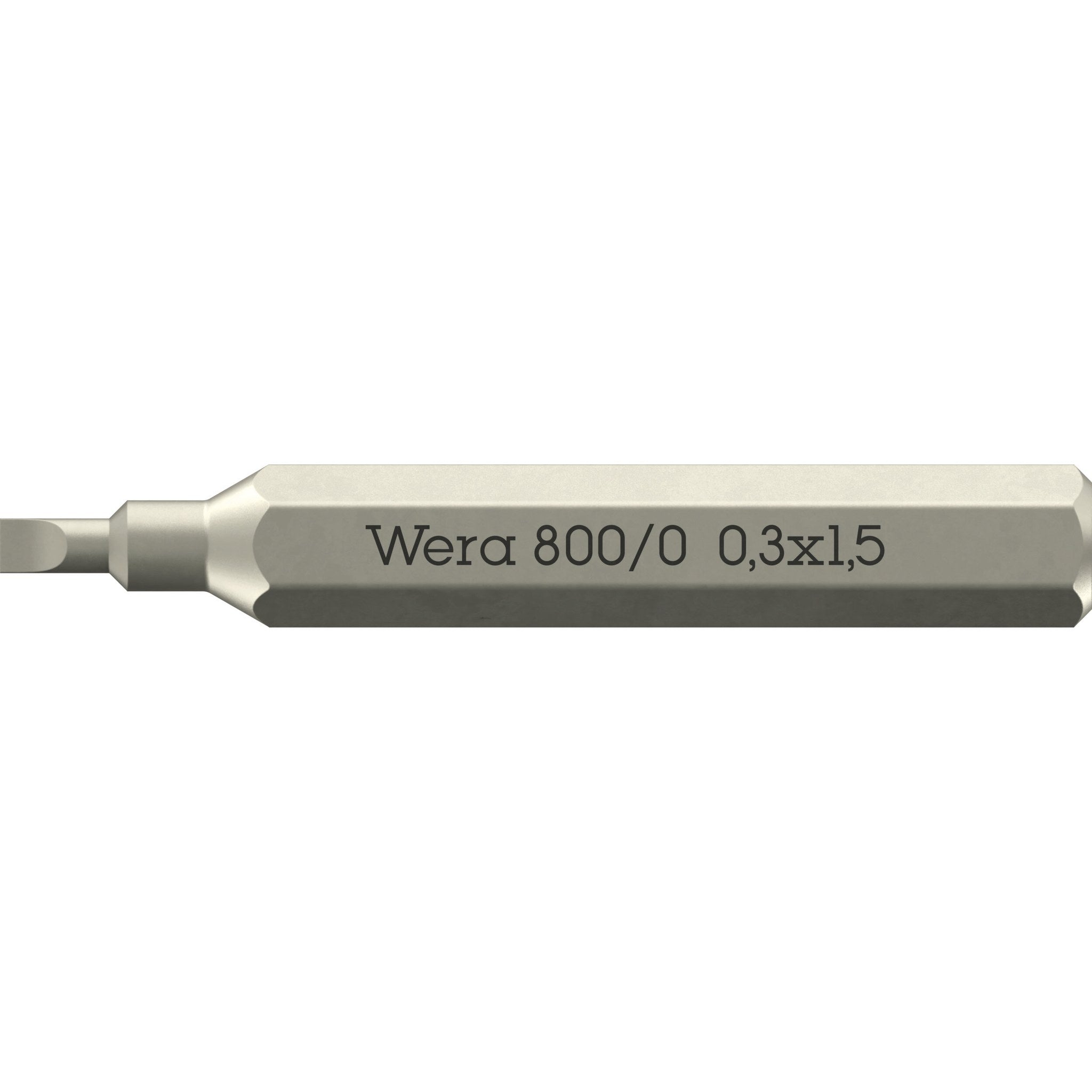 Wera 800/0 Micro bits for slotted screws, 0.3 x 1.5 x 30 mm