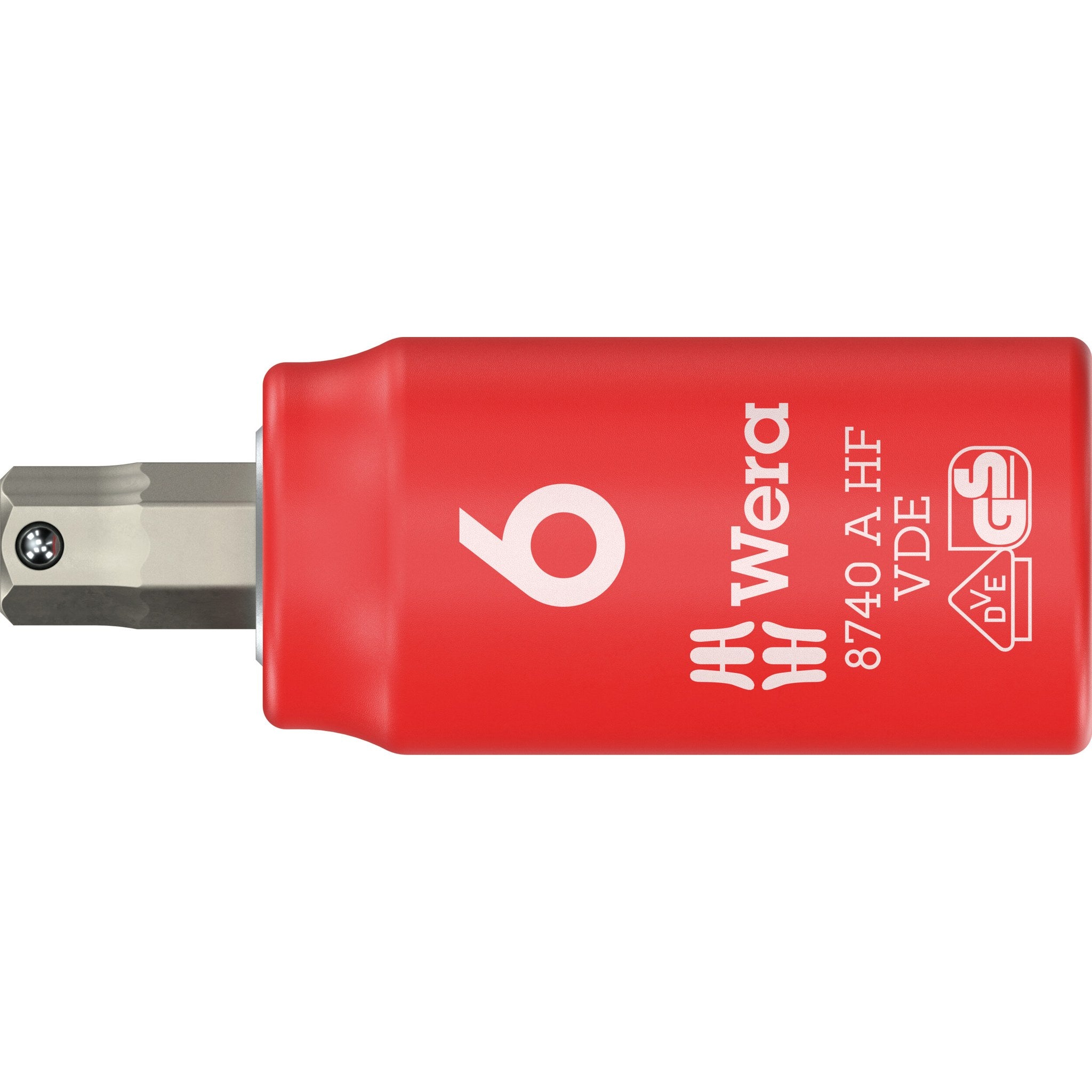 Wera 8740 A VDE HF Zyklop Bit socket, insulated, with 1/4" drive, with holding function