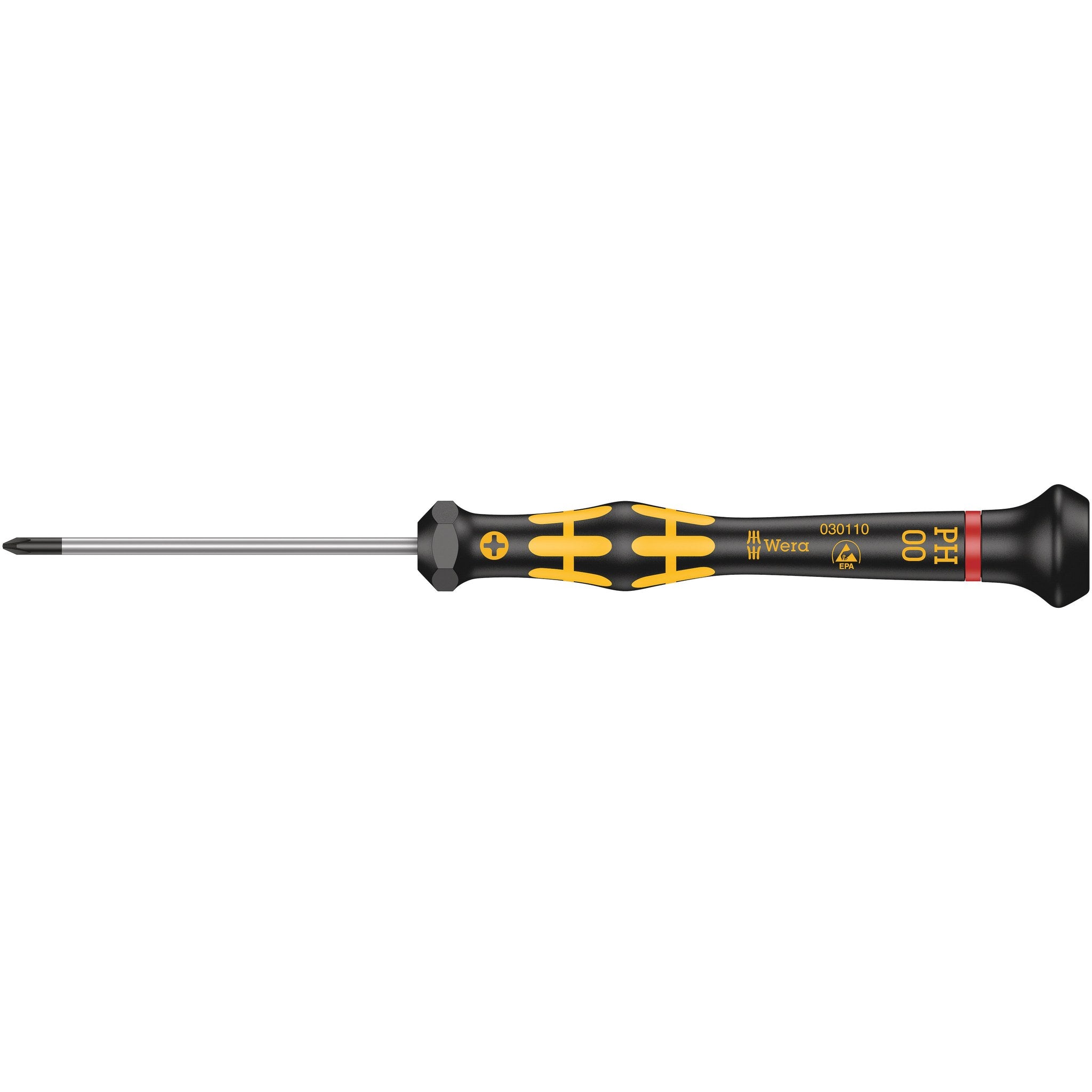 Wera 1550 PH ESD Kraftform Micro screwdriver for Phillips screws, PH 00 x 60 mm