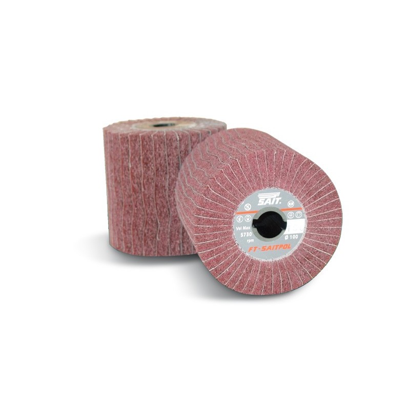 SAIT Saitpol-FT Mixed Cloth / Non-Woven Flap Wheel 110 x 100 x 19.1mm A80M