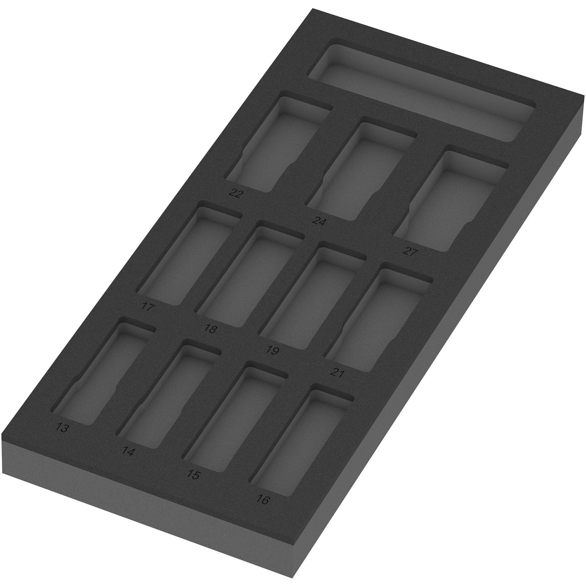 Wera 9825 Foam insert Zyklop C, 1/2", Impaktor Deep socket wrench insert set 1, empty,